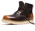 Tauntte Cow Leather Fashion Ankle Boots Men European Work Boots (Brown)