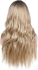 Long Curly And Wavy Blonde Synthetic Hair Wig With Dark Roots For A Natural Look