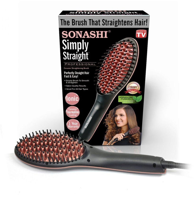 Sonashi Simply Straight Professional Hair Brush Straightener - SHS-2063B