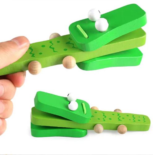 2pcs Cute Castanets Musical Instrument Toys Kids Wooden Toys Clapper Handle Baby Development Music Educational Toys For Children Gift