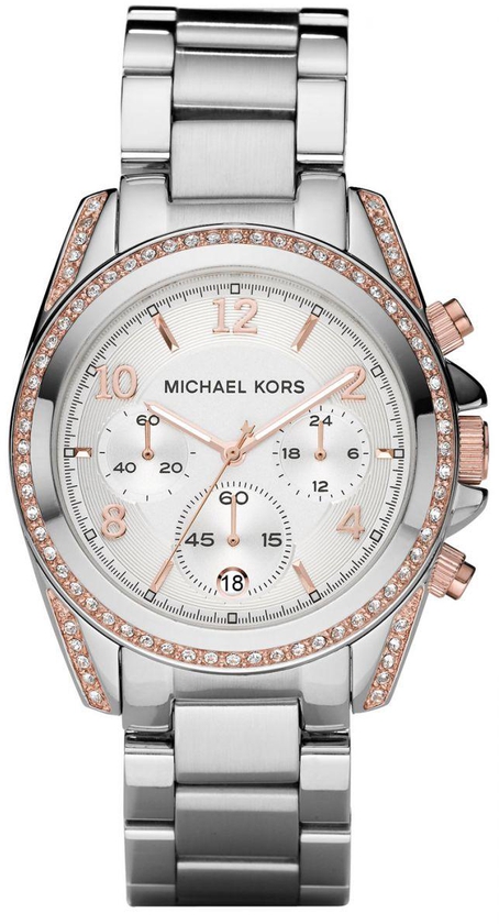 Michael Kors Women's Silver Dial Stainless Steel Band Chronograph Watch - MK5459