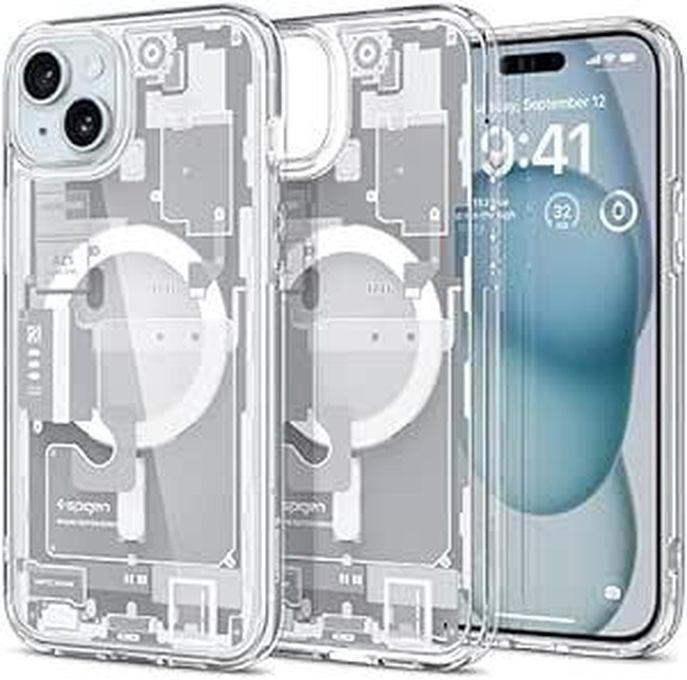 حافظة مغناطيسية شفافة متوافقة مع هاتف iPhone 15 من Next Store (الجزء الخارجي من iPhone العاري) حافظة سيليكون رفيعة للغاية هجينة (غير صفراء) من Next Store (شفاف)