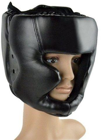 Sunweb Black Closed Type Boxing Head Guard/Sparring Helmet/Mma/Muay Thai Kickboxing Brace/Head Protection ( Black )