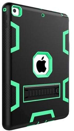 Protective Snap Case Cover With Kickstand For Apple iPad 9.7-Inch (2017) Black/Green
