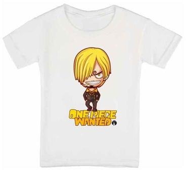 Anime One Piece Printed T-Shirt White/Yellow/Brown