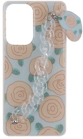 Samsung Galaxy A33 5G - Printed Silicone Cover With Glitter And Clear Chain