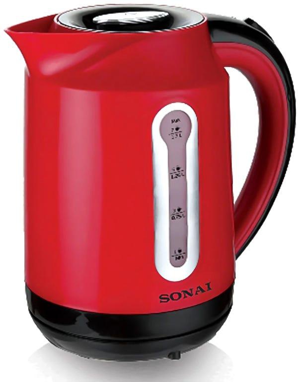 Get Sonai MAR-3000 Electric Kettle, 2200 watt, 1.7 Liter - Red with best offers | Raneen.com