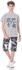 Ktk Gray Casual Boys Cotton Set With Light Green Print Details