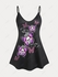 Plus Size & Curve Butterfly Skull Print Gothic Flowy Tank Top (Adjustable Straps) - 2xl