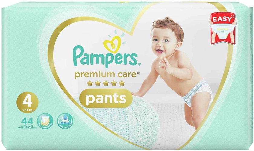 Pampers premium care pants 4 size 9-14 Kg mega pack 44 pants 