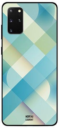 Skin Case Cover -for Samsung Galaxy S20 Plus Light Blue And Off White Pattern نمط أوف وايت وأزرق فاتح