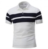Cotton camisa Men Polo Shirt Casual Striped Slim short sleeves ASIAN SIZE M-4XL white m