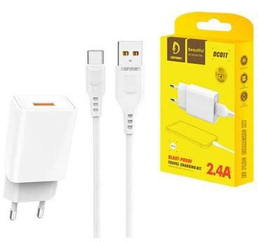 Travel Charger 2.4A With Cable Typ-C Usb 2400Mah 12W White