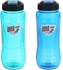 زجاجة مياه رياضية بلاستيك من الياسين - متعدد الالوان + زجاجة مياه رياضية بلاستيك من الياسين - متعدد الالوان