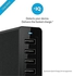 Neworldline Multi Port Home Charger 10 Port Intelligent AC USB Charger For Cellphone Pad -Black