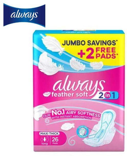 Always MAXI THICK , Long Feather Soft 2in1, 26 Pads