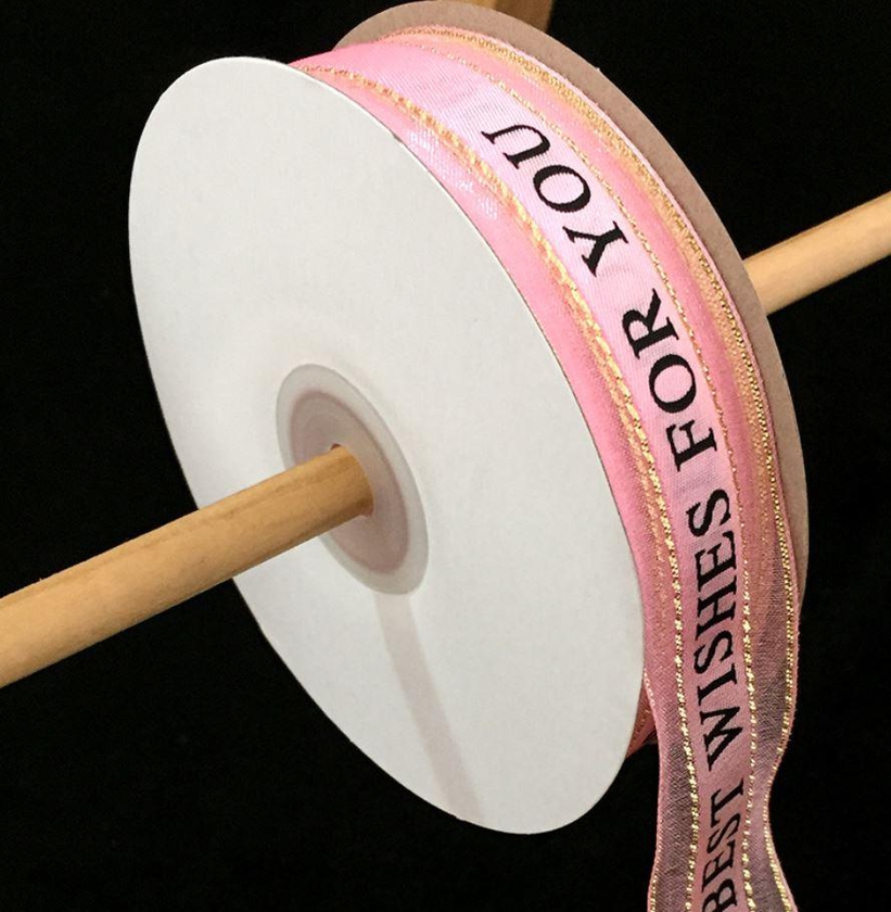 Gift Packaging Belt Printed Silk Satin Ribbon 45m 2.5cm (10 Colors)
