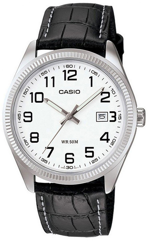 Casio Men's White Dial Leather Band Watch [MTP-1302L-7BVDF]