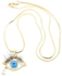 TANOS - Gold Plated Chain Necklace Brass Ee W/ Natural Eyelashes Hair