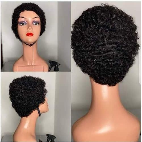Black Jerry Curl Hair Wig