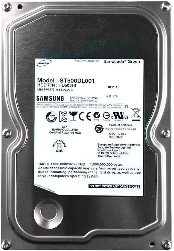 Samsung Barracuda 500GB 16MB Cache SATA 3.0Gb/s 3.5" Internal HDD by Seagate - ST500DL001