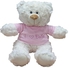 Cream Bear with trendy Pink Velour Hoodie &quot;I Heart Dubai&quot; Size 38cm - Embroidered
