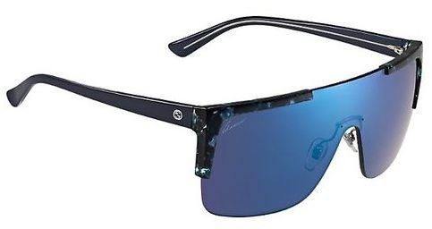 Gucci Semi-Rimless Unisex Blue Havana Sunglasses, GG 3752/S 5G3-99-XT