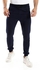 Andora Solid Cotton Sweatpants With Hem - Navy Blue