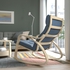 POÄNG Rocking-chair - birch veneer/Gunnared blue