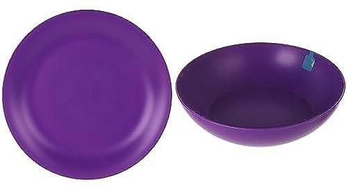 M-Design Lifestyle Dinner Plate, 26 cm - Purple + Lifestyle deep plate 20 cm - purple
