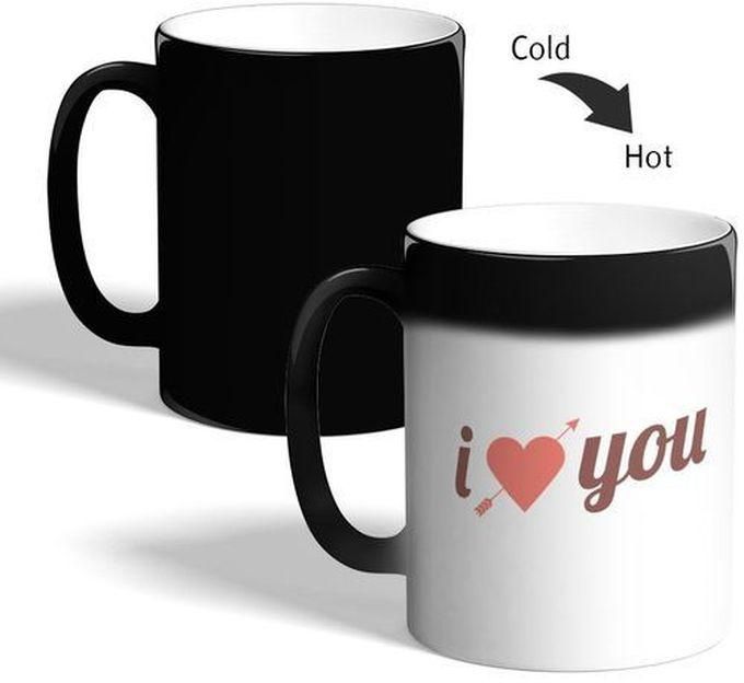 I love you Printed Magic Coffee Mug, Black