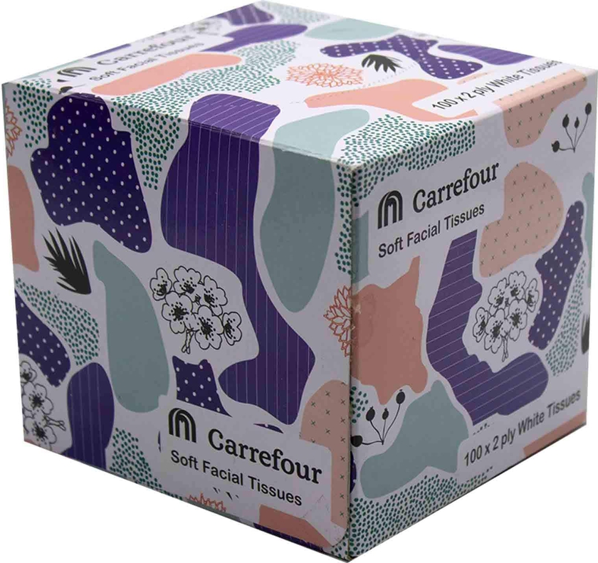 Carrefour Premium Facial Tissue 100 Pieces White