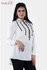 Smoky Egypt Long Sleeves Crepe Blouse With Lace-White