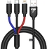 كيبل USB 3 في 1 اييونوس متعدد الشحن IP، كيبل USB نوع C، كيبل مايكرو USB، سلك شحن سريع متوافق مع ايفون 13 12 11 جالكسي اس 20 اس 10 اس 9 اس 8 اس 7 مايكرو يو اس بي اندرويد