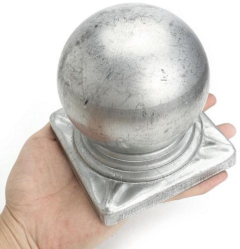 100mm Epoxy Black Metal Round Ball Fence Finial Post Caps For 4" Posts 