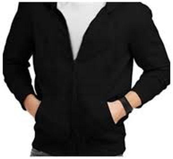 Stylish Sweatshirt With Zipper-Black