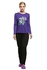 Sunweb Ekouaer Casual Thicken Pajama Set Print T-Shirt Tops + Solid Pants ( Purple )