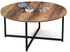 IDMarket - Hawkins Round Coffee Table 80 cm Dark Wood Industrial Design