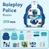 Little Story - 2in1 Police Station W/Police Car & Block Set School Bag (219 Pcs) - Blue- Babystore.ae