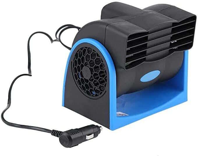 Get Car Cooling Fan, 12 Volt, Adjustable - Black Blue with best offers | Raneen.com