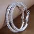 Fashion Rhinestone Diamond Crystal Studded Hoop Earrings For Women