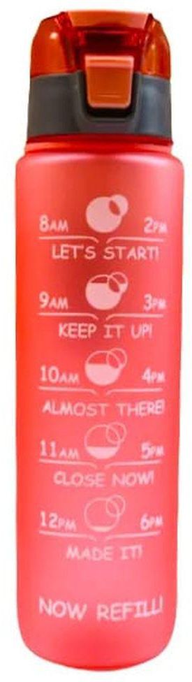Eyun Graduated Sports Water Bottle Leakproof BPA Free 1000 Ml Gym & Fitness - Water & Protein -RED