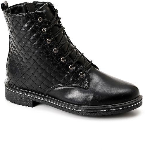 xo style Leather Ankle Boot - Black