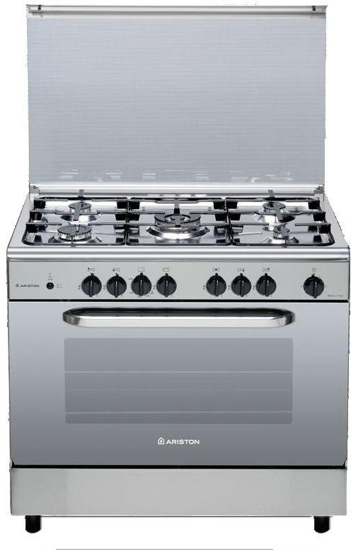 Ariston Gas cooker, 5 Burners , Full Safety, Auto Ignition, Steel CN 5SG1-X-EX