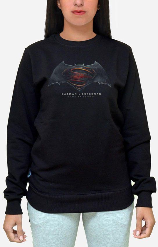 Printed Batman vs Superman: Logo SweatShirt - Black