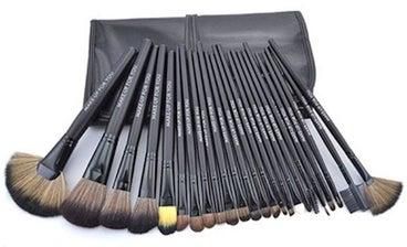 24-Piece Professional Makeup Brush Set Black