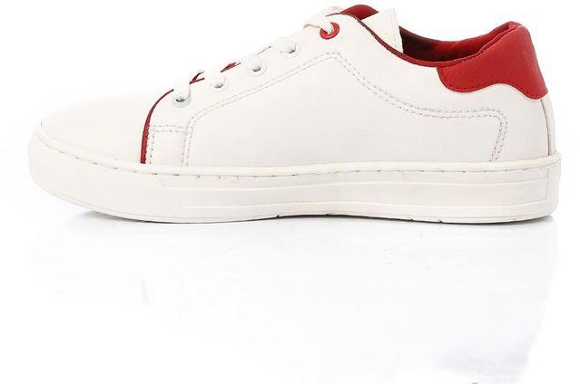 Hammer Leather Lace Up Sneakers For Men - White & Red