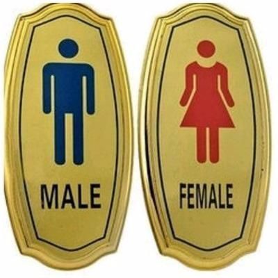 Set of 2 Male and Female Toilet Sign