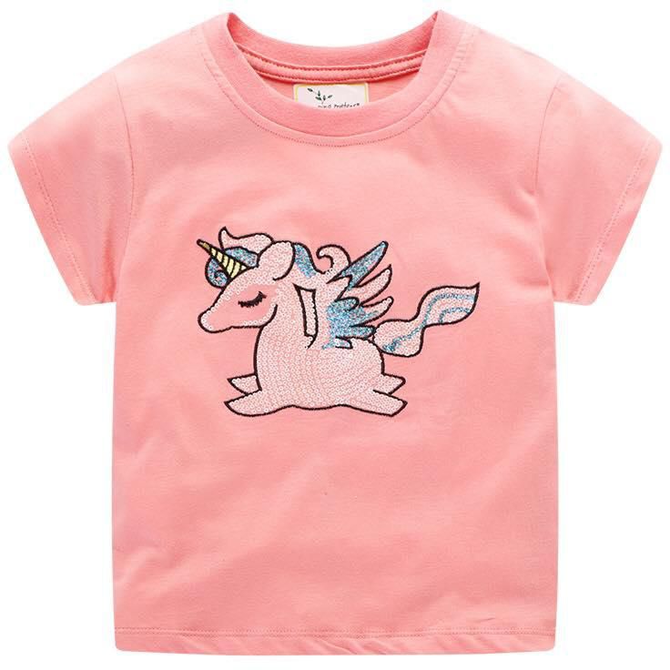 Koolkidzstore Girls T-Shirts Unicorn 2-7 - 1 Sizes (Pink)
