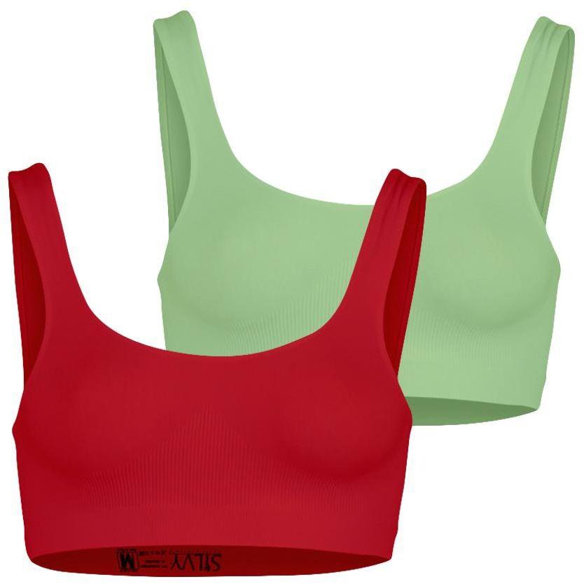 Silvy Set of 2 Sports Bras for Women - Multi Color, 2 X-Large